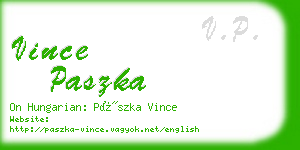 vince paszka business card